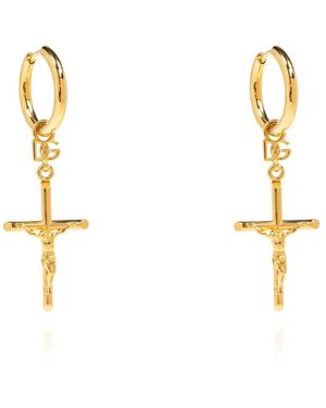 Dolce & Gabbana Oorbellen Met Hanger Met Religieus Motief - Metallic