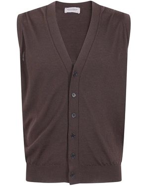 John Smedley Bolton V-Ausschnitt Weste - Braun