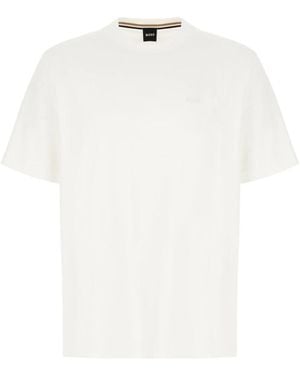 BOSS Tops ,Wit ,Katoen H-Taut 15 T-Shirt Met Ronde Hals