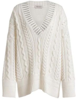 Alberta Ferretti V-Neck Knitwear - Blanco