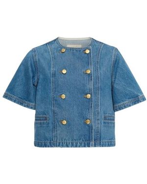 Ulla Johnson The Serge Short Sleeve Jacket - Blauw