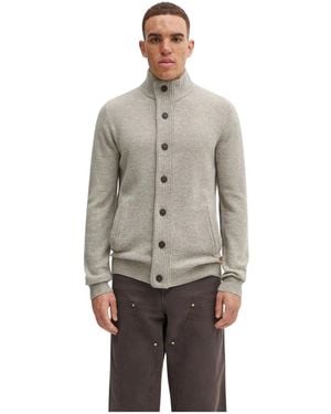 Barbour Truien & Vesten ,Grijs ,Wol Patch Zip Cardigan