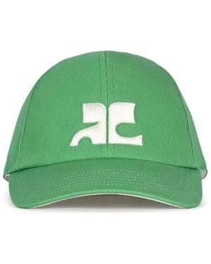 Courreges Ac Logo Katoenen Pet - Groen