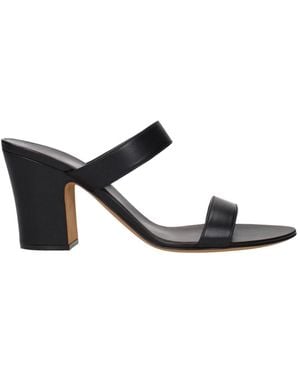 The Row Zwarte Leren Stilettohak Sandalen