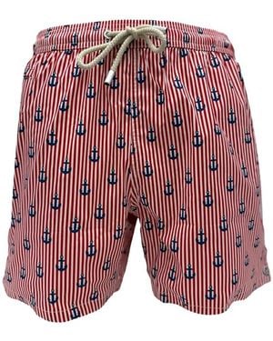 MC2 Saint Barth Badmode ,Veelkleurig ,Anchor Stripes 4161 - Rood