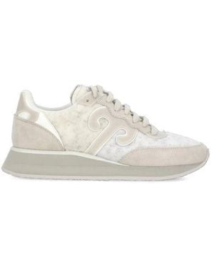 Wushu Ruyi Ivory leder sneakers mit woll-einsatz - Weiß