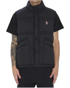 Moncler Jassen ,Zwart ,Nylon Gewatteerd Nylon Vest