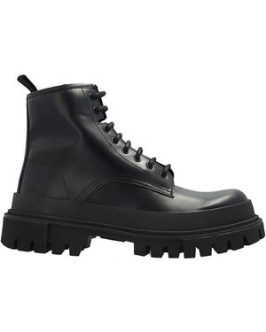 Dolce & Gabbana Lace-Up Boots - Black