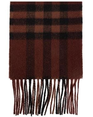 Burberry Kasjmieren Sjaal Met Franjes - Rood