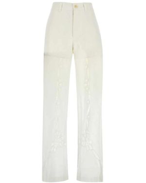 Marine Serre Straight Trousers - White
