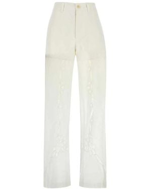 Marine Serre Straight Pants - White