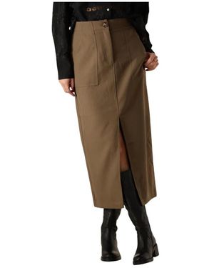 Y.A.S Y.A. ,Rokken ,Bruin ,Ankelrok Maxi Stijl - Groen