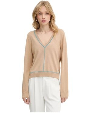 KARL LAGERFELD V-Neck Knitwear - Neutro