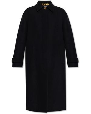 Versace Single-Breasted Coats - Negro