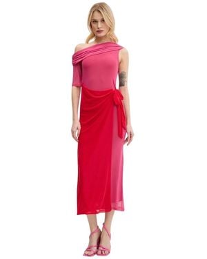 Never Fully Dressed Cowl Neck Maxi Jurk - Rood