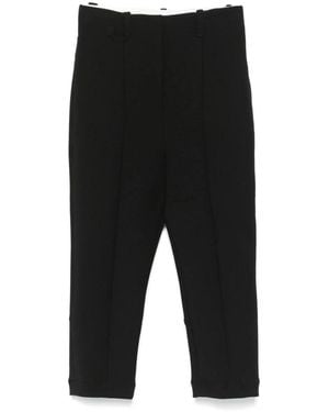 Jacquemus Tailored Capri Trousers With Hidden Fastening And Press Stud Cuffs - Black