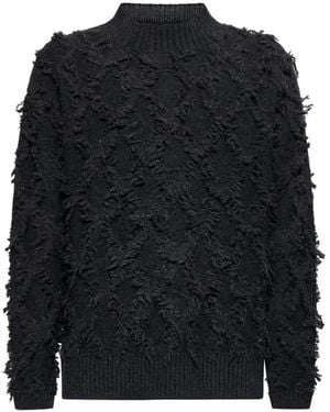 RICHMOND Schwarzer Herrenpullover Mit Fransendetails