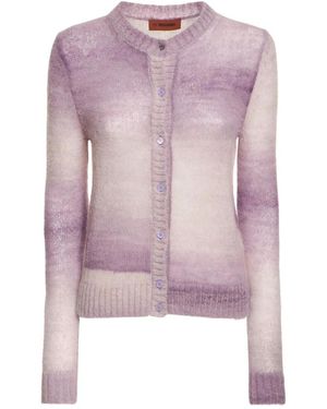 Missoni Dégradé Cardigan Van Een Wolblend - Paars