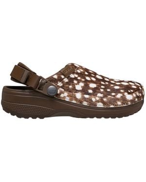 Crocs™ Schoenen ,Bruin ,Leer Klassieke Gemaakte Pony Haar Clogs