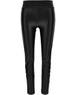 Versace Jeans Couture Broeken ,Zwart ,Leggings Met Logo Op De Zijband