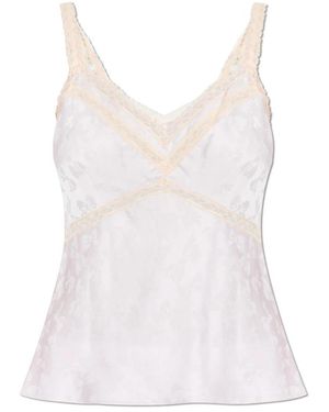 LoveShackFancy Tops ,Roze ,Polyester Lirena Top - Wit