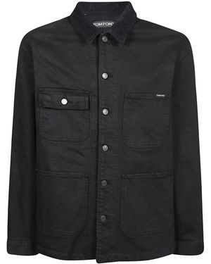 Tom Ford Jassen ,Blauw ,Denim Denim Jacket - Zwart