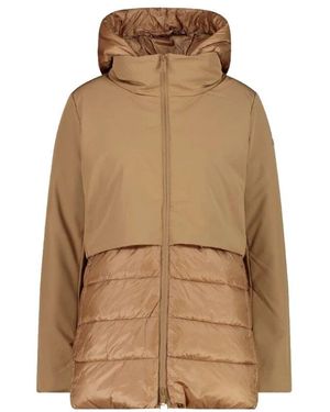 CMP Lange Softsjacke Mit Abnehmbarer Kapuze Aus Recyceltem Polyester - Braun