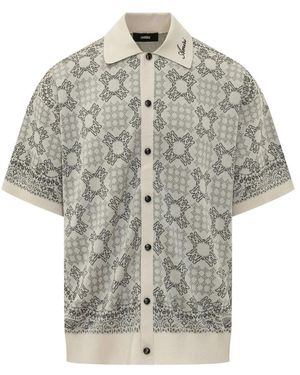 Amiri Tops ,Wit ,Ma Quad Check Mesh Knit Shirt - Grijs