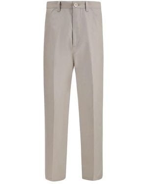 Brunello Cucinelli Katoenen En Linnen Broek - Grijs