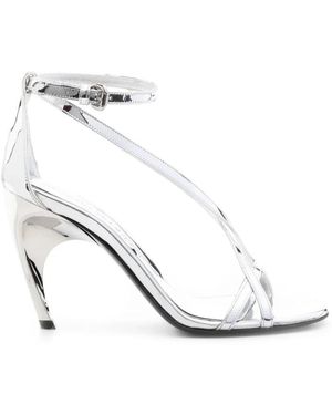 McQueen Zilveren Leren Sandaal 8100 - Wit