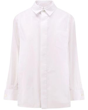 Sacai Popeline-Hemd Mit Front-Panel - Weiß