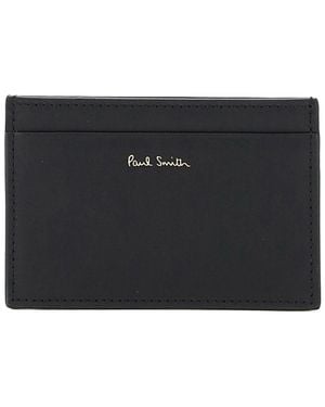 Paul Smith Signature Stripe Leder Kartenhalter - Schwarz