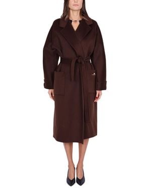 Elisabetta Franchi Belted Coats - Red