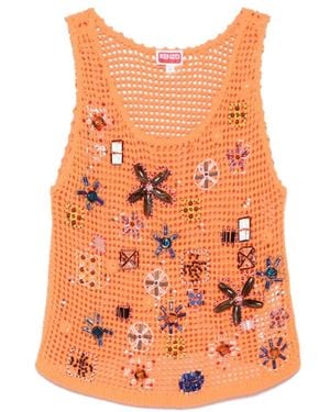 KENZO Sleeveless Tops - Arancione
