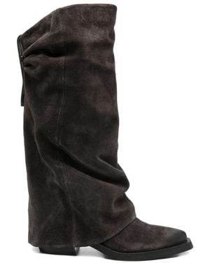 Ash Cowboy & Biker Boots - Black