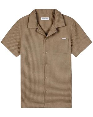 Maison Labiche Overhemden ,Katoen Germain Waffle Shirt - Bruin