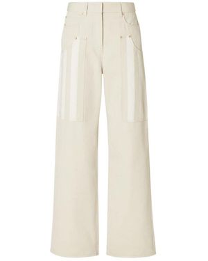 Fendi Broeken ,Katoen Pequin Drill Broek - Wit