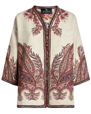 Etro Truien & Vesten ,Veelkleurig ,Polyester Kesa Jacket - Bruin