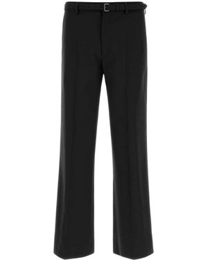 Dries Van Noten Rechte Wollen Broek - Zwart