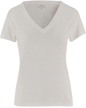 Vince Essential Pima Cotton V-Neck T-Shirt - Grijs