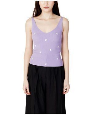 Jacqueline De Yong Lila v-ausschnitt tank top herzen bestickt