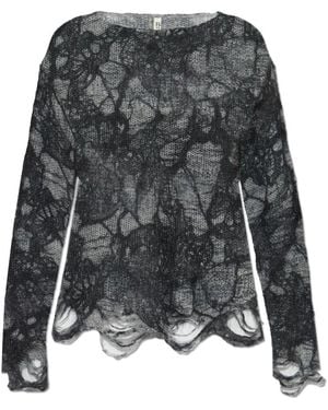 R13 Truien & Vesten ,Grijs ,Wol Trui Met Een Vintage Effect