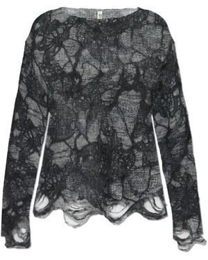 R13 Truien & Vesten ,Grijs ,Wol Trui Met Een Vintage Effect