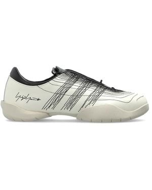 Y-3 Schoenen ,Wit ,Leer Regu Borduur Sportschoenen - Grijs