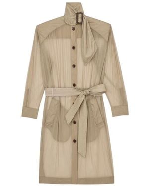 Saint Laurent Kleedjes ,Nylon Lavallière Jurk - Naturel
