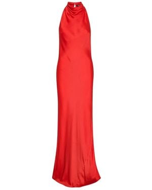 ROTATE BIRGER CHRISTENSEN Rotes Cowl Neck Maxikleid