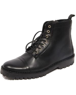 SELECTED Schoenen ,Zwart ,Katoen Slhricky Leren Boot Met Verstevigde Neus