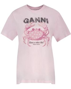 Ganni T-Shirts - Rosa