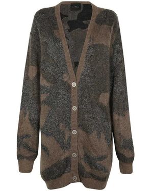 John Richmond Gerippter knopfverschluss maxi-cardigan - Grau