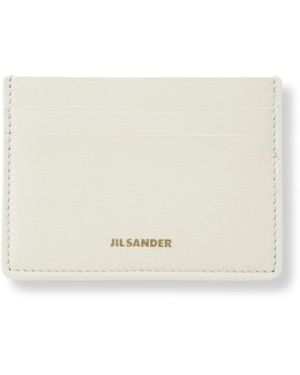 Jil Sander Accessoires ,Leer Kaarthouder - Naturel